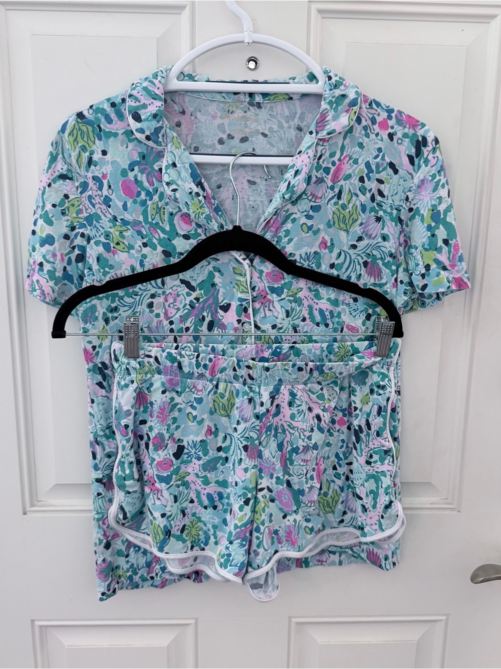 Lilly Pulitzer Dive Bar Pajama Set S/XS | Blue Pink Floral